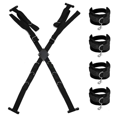BDSM Over-the-Door Bondage Restraint Kit - Cross Handcuffs & Ankle Cuffs BDSM Over-the-Door Bondage Restraint Kit - Cross Handcuffs & Ankle Cuffs
