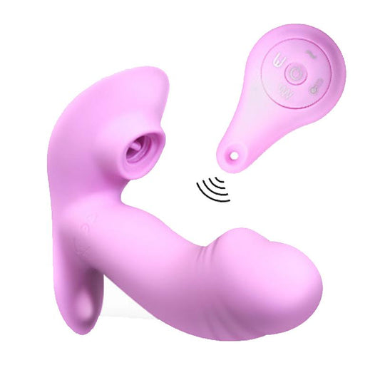 Ailighter Remote Control Vibrating Panties / Clit Suction Licking & Heating Vibrator - Purple