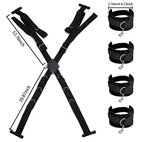BDSM Over-the-Door Bondage Restraint Kit - Cross Handcuffs & Ankle Cuffs BDSM Over-the-Door Bondage Restraint Kit - Cross Handcuffs & Ankle Cuffs
