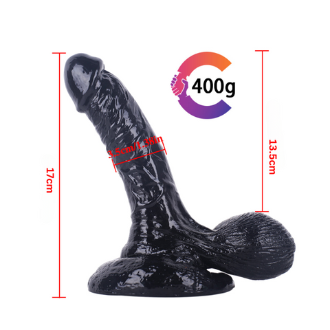 MD Super Realistic Dildo with Large Balls - Black S/M/L MD Super Realistic Dildo with Large Balls - Black S/M/L