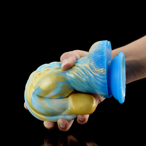 YOCY 24cm Fantasy Monster Silicone Realistic Dildo - Blue & Yellow