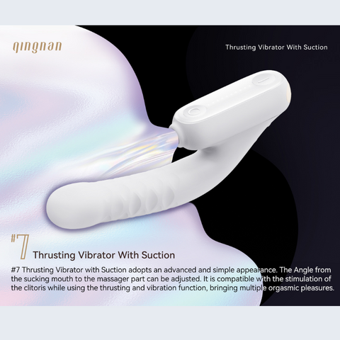 QINGNAN #7 Thrusting Vibrator with Suction - Pink QINGNAN #7 Thrusting Vibrator with Suction - Pink