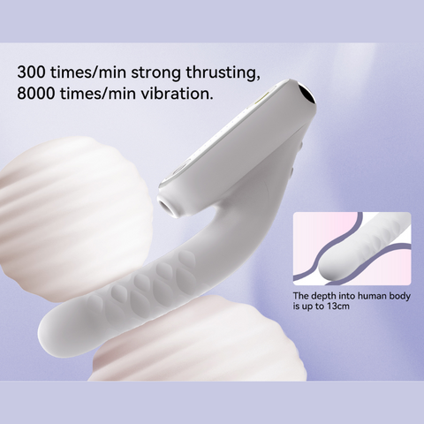 QINGNAN #7 Thrusting Vibrator with Suction - Pink QINGNAN #7 Thrusting Vibrator with Suction - Pink