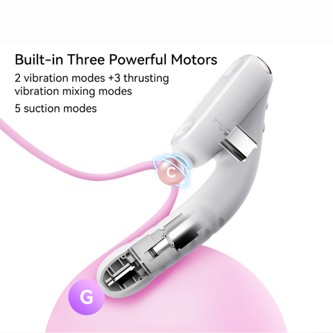 QINGNAN #7 Thrusting Vibrator with Suction - Pink QINGNAN #7 Thrusting Vibrator with Suction - Pink