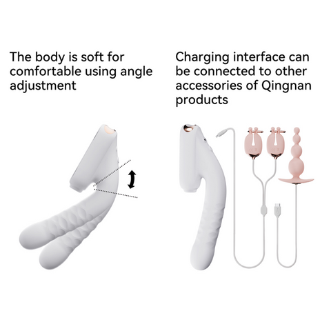 QINGNAN #7 Thrusting Vibrator with Suction - Pink QINGNAN #7 Thrusting Vibrator with Suction - Pink