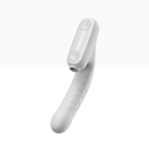 QINGNAN #7 Thrusting Vibrator with Suction - White QINGNAN #7 Thrusting Vibrator with Suction - White