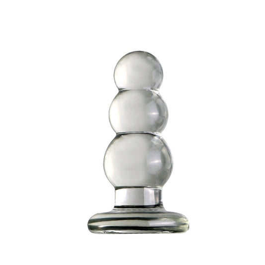 10.5cm XL Crystal Glass Anal Plug - 3 Balls