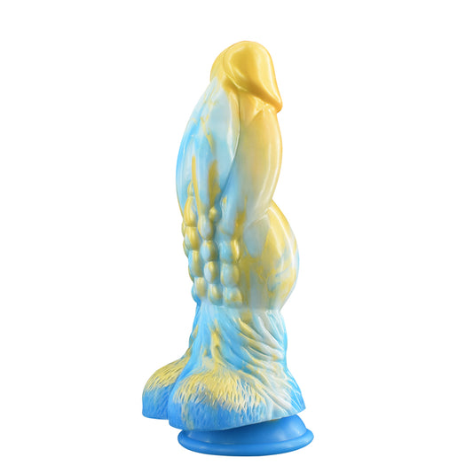 YOCY 24cm Fantasy Monster Silicone Realistic Dildo - Blue & Yellow