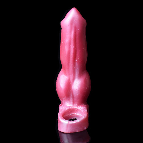 FAAK Red Dragon Fantasy Monster Silicone Penis Sleeve Cock Extender - 303