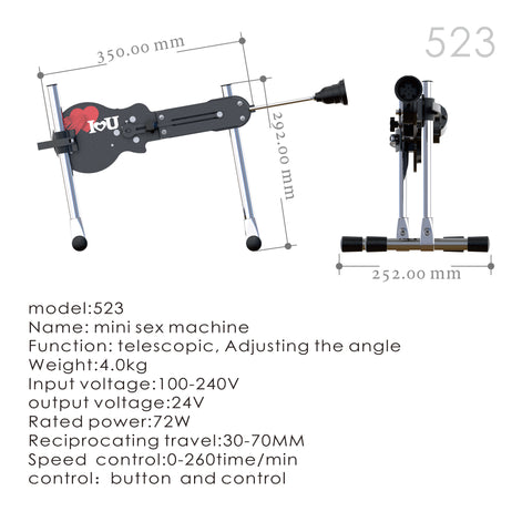 Z-Sex 523 Remote Control Auto Thrusting Sex Machine Kit with Realistic Dildo