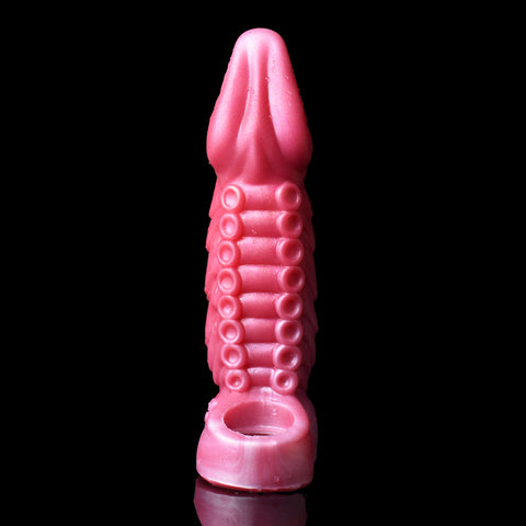 FAAK Red Dragon Fantasy Monster Silicone Penis Sleeve Cock Extender - 304