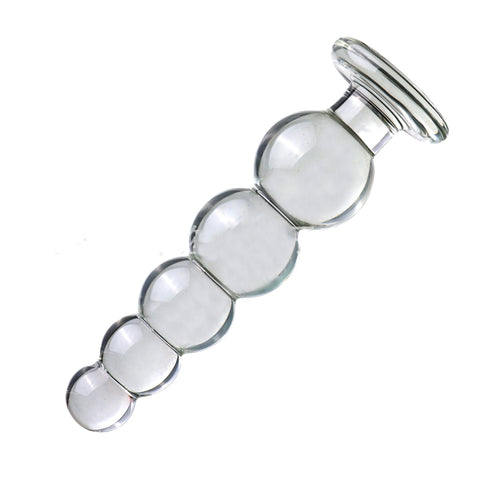 18cm XL Crystal Glass Anal Plug - 5 Balls