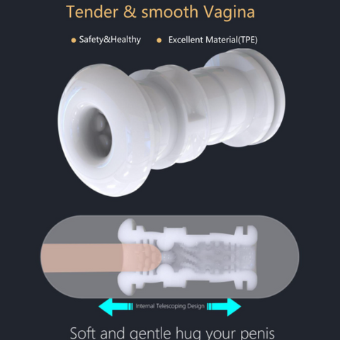 Automatic Telescopic Vibrating Male Masturbator - Double Hand Held Automatic Telescopic Vibrating Male Masturbator - Double Hand Held