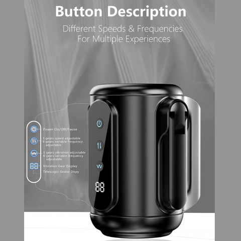 Automatic Telescopic Vibrating Male Masturbator - Double Hand Held Automatic Telescopic Vibrating Male Masturbator - Double Hand Held