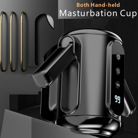Automatic Telescopic Vibrating Male Masturbator - Double Hand Held Automatic Telescopic Vibrating Male Masturbator - Double Hand Held