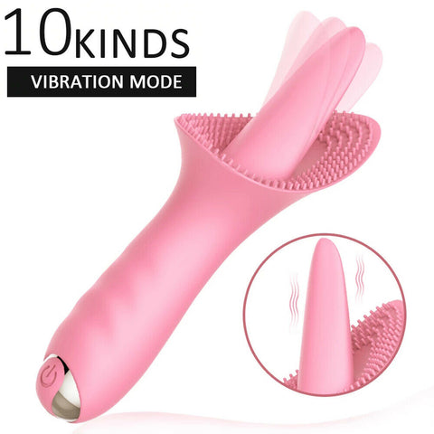 HC Realistic Tongue Licking Vibrator - Pink