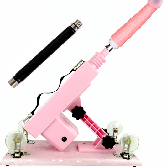A6 Sex Machine Kit with Realistic Dildo and Extension Pole - Pink