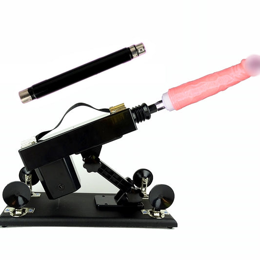 A6 Sex Machine Kit with Realistic Dildo and Extension Pole - Black