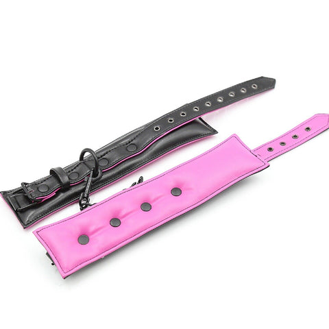 BDSM Faux Leather Bondage Restraint Set - Collar, Leash, and Handcuffs BDSM Faux Leather Bondage Restraint Set - Collar, Leash, and Handcuffs