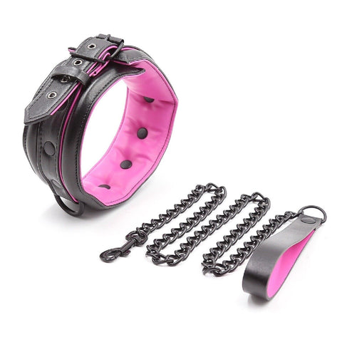 BDSM PU Leather Collar Leash Handcuffs Bondage Restraint