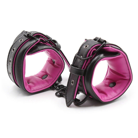 BDSM Faux Leather Bondage Restraint Set - Collar, Leash, and Handcuffs BDSM Faux Leather Bondage Restraint Set - Collar, Leash, and Handcuffs