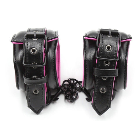 BDSM Faux Leather Bondage Restraint Set - Collar, Leash, and Handcuffs BDSM Faux Leather Bondage Restraint Set - Collar, Leash, and Handcuffs