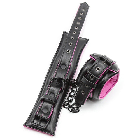 BDSM Faux Leather Bondage Restraint Set - Collar, Leash, and Handcuffs BDSM Faux Leather Bondage Restraint Set - Collar, Leash, and Handcuffs
