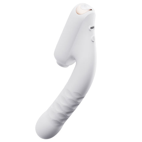 QINGNAN #7 Thrusting Vibrator with Suction - White QINGNAN #7 Thrusting Vibrator with Suction - White