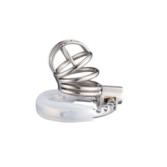 STAINLESS STEEL Male Chastity Device Penis Cage with 42-62mm Adjustable Ring - RY074
