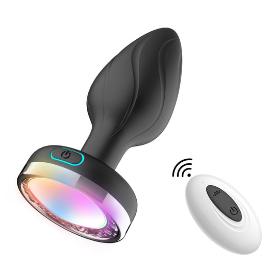 AH Luminous Remote Control Vibrating Anal Plug - Flower Edition