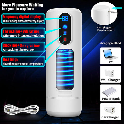 Hgod Hurricane Max Telescopic Auto Heating Suction Vibrating Male Masturbator Hgod Hurricane Max Telescopic Auto Heating Suction Vibrating Male Masturbator