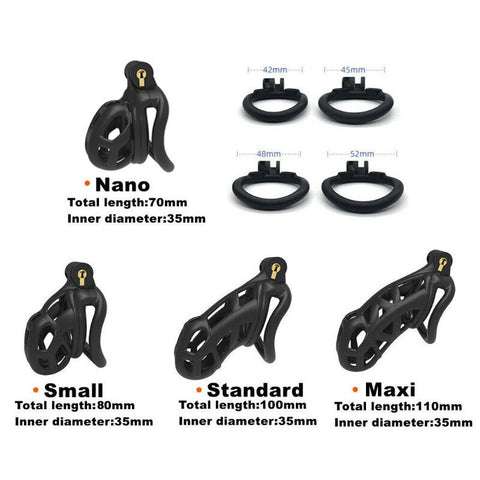 Imprison Bird A520 Male Chastity Device Penis Cage Kit - 4 Size with 4 Rings Imprison Bird A520 Male Chastity Device Penis Cage Kit - 4 Size with 4 Rings