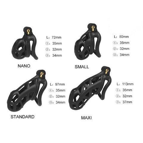 Imprison Bird A520 Male Chastity Device Penis Cage Kit - 4 Size with 4 Rings Imprison Bird A520 Male Chastity Device Penis Cage Kit - 4 Size with 4 Rings