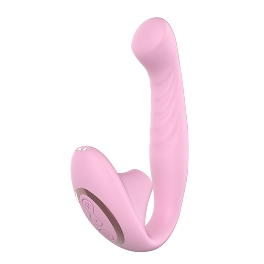 JRL 2 in 1 Bendable Suction Vibrator G-Spot Clitoral Stimulator - Pink