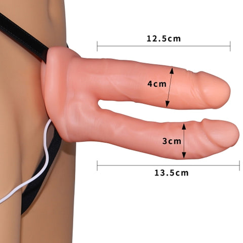 LOVETOY Unisex Vibrating Hollow Strap-On Dildo - Adjustable Pleasure Toy LOVETOY Unisex Vibrating Hollow Strap-On Dildo - Adjustable Pleasure Toy