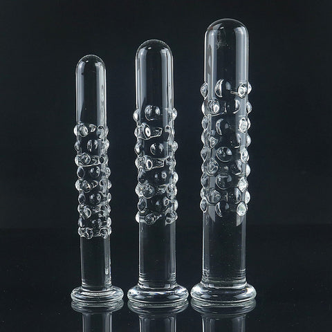 Spotted Pillar Glass Anal Plug - S/M/L