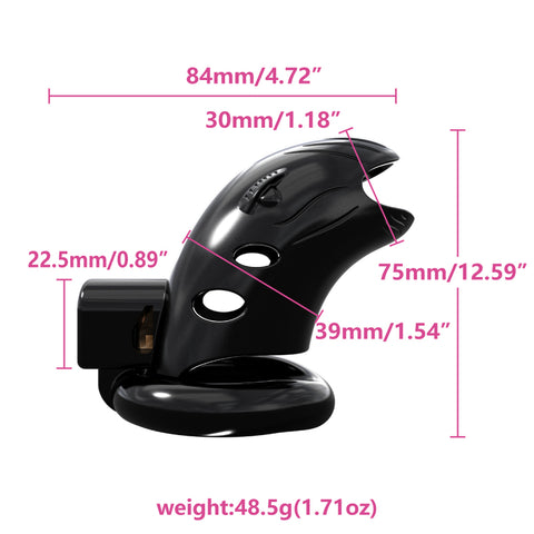 MD Bird Male Chastity Cage Penis Cage - Black 3 Rings MD Bird Male Chastity Cage Penis Cage - Black 3 Rings