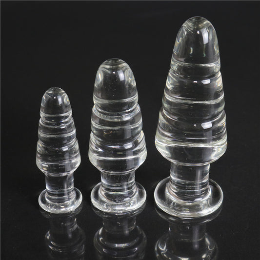 XL Threaded Glass Anal Plug - S/M/L
