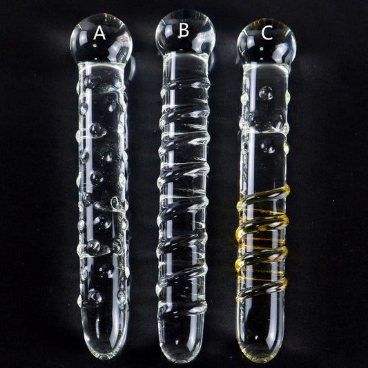Beaded & Threaded Glass Dildo Anal Plug - Available in 3 Editions