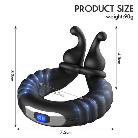 AH Snail Vibrating Penis Ring / Cock Ring - USB Rechargeable