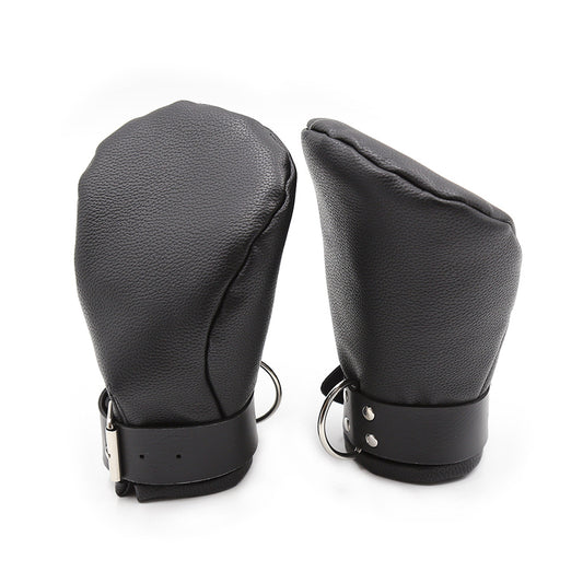 BDSM PU Puppy Play Mittens - Adjustable Dog Gloves with Restraint