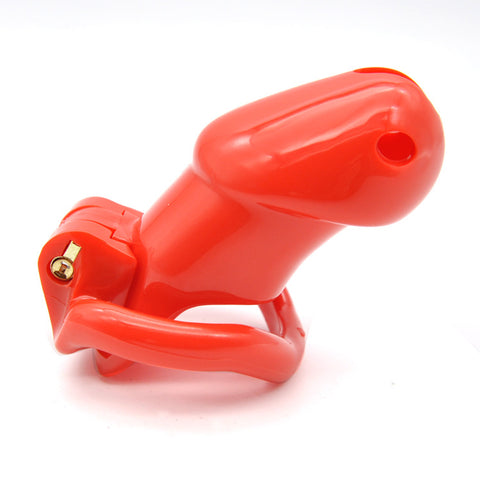Imprison Bird Male Chastity Device Penis Cage - Long Version with 4 Rings/Red Imprison Bird Male Chastity Device Penis Cage - Long Version with 4 Rings/Red