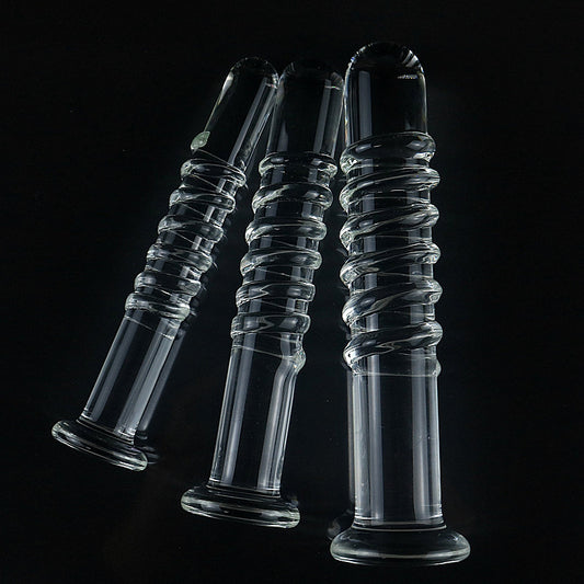 Threaded Pillar Glass Dildo & Anal Plug for Versatile Play - S, M, L Sizes