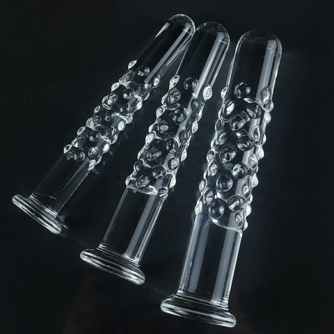 Spotted Pillar Glass Anal Plug - S/M/L