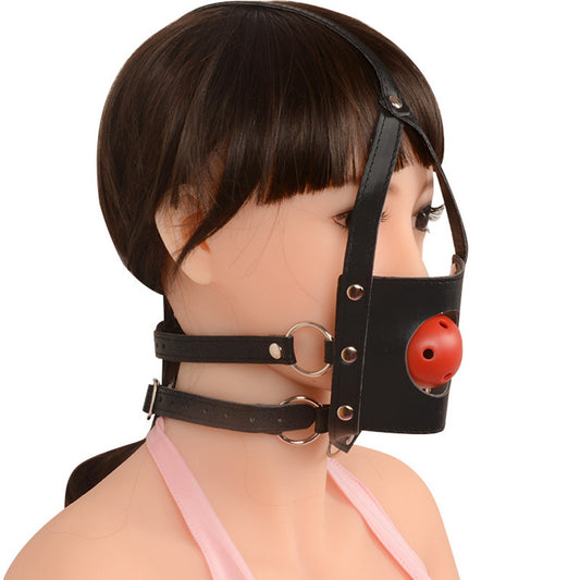 BDSM Fetish Head Harness with Gag / Submissive Bondage Mask