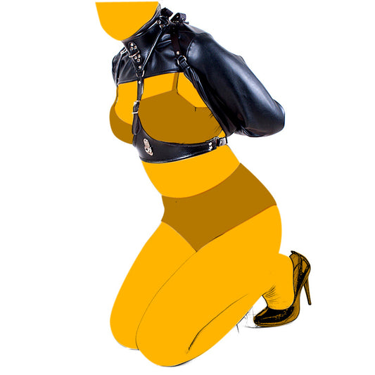 BDSM Female Kinky Fetish Open Breast Cupless Strait jacket Top Bondage Kit
