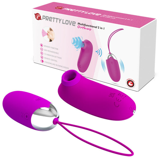 Pretty Love Orthus - 2 in 1 Sucking Vibrator & Bullet Vibrator Kit