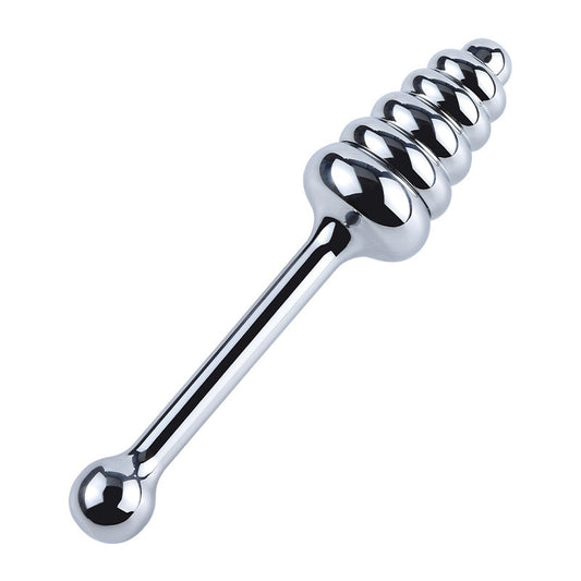 BDSM Stainless Steel Anal Plug/Anal Expansion Wand - Ribbed Edition
