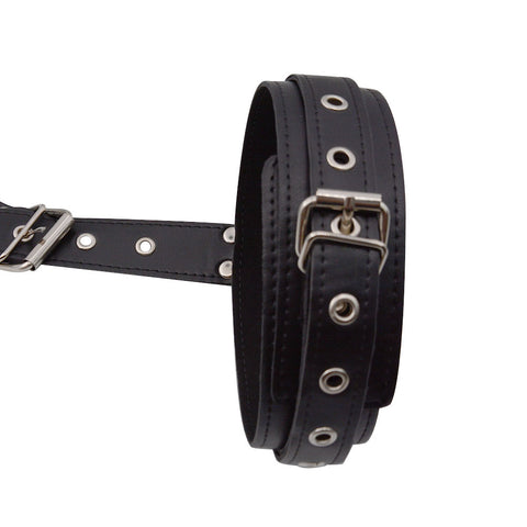 BDSM Bondage Kit - Collar with Handcuffs & Ankle Cuffs Restraint Strap