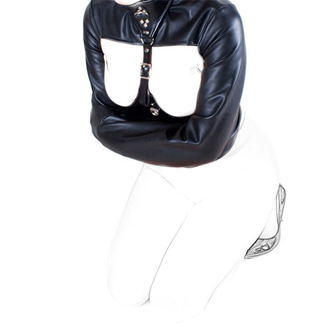 BDSM Female Kinky Fetish Open Breast Cupless Strait jacket Top Bondage Kit BDSM Female Kinky Fetish Open Breast Cupless Strait jacket Top Bondage Kit